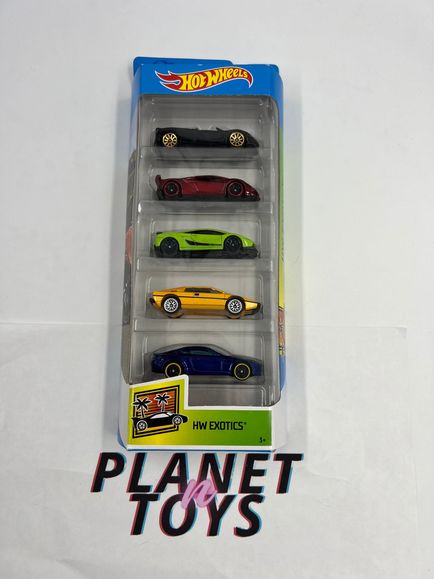 Hot Wheels Exotics 5 Pack Pagani Huayra Roadster / Lamborghini Sesto Elemento / Lamborghini Gallardo / Lotus Spirit / Aston Martin Vantage Diecast Collectible scale 1:64