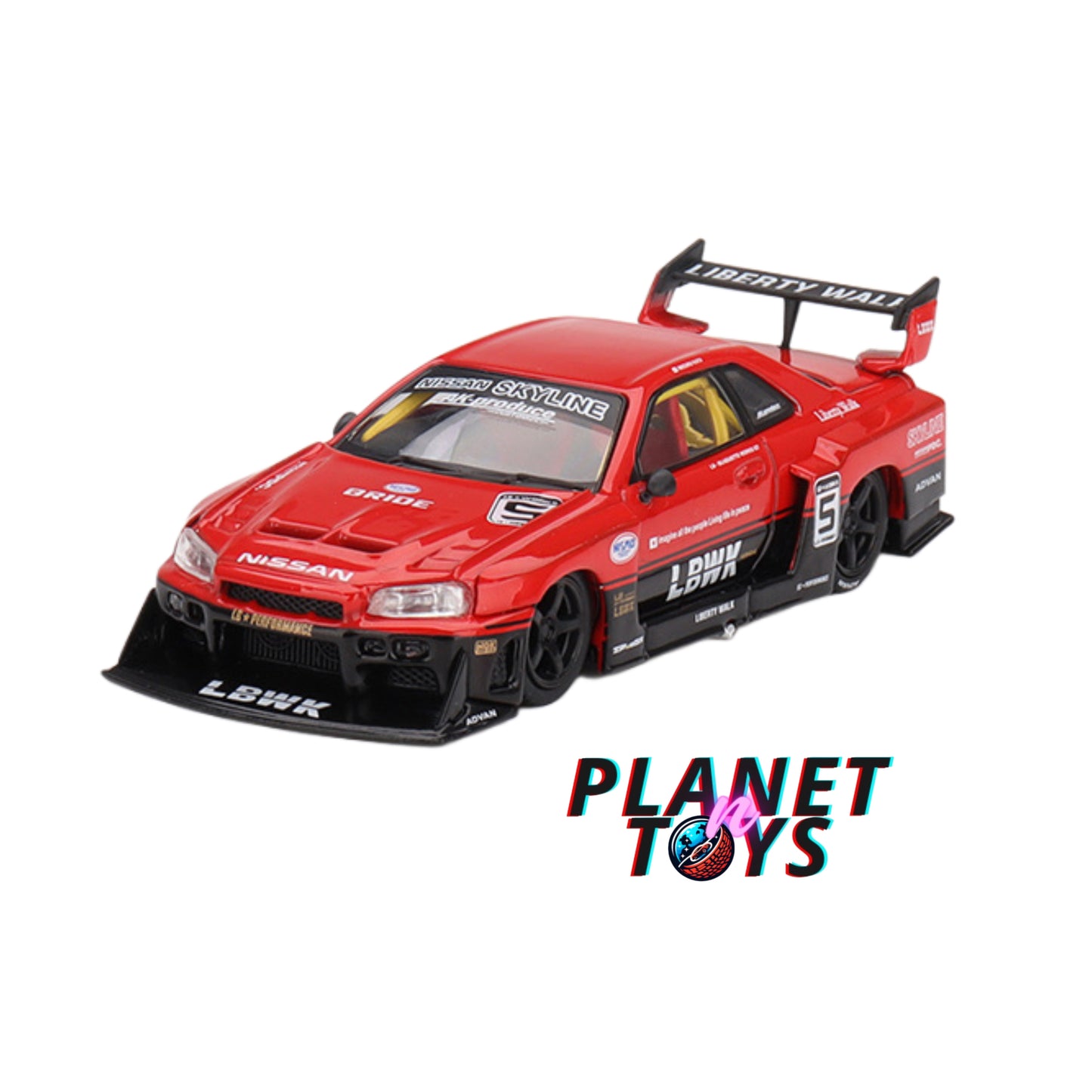 Mini GT 1:64 LBWK Nissan LB-ER34 Super Silhouette Red/Black #843