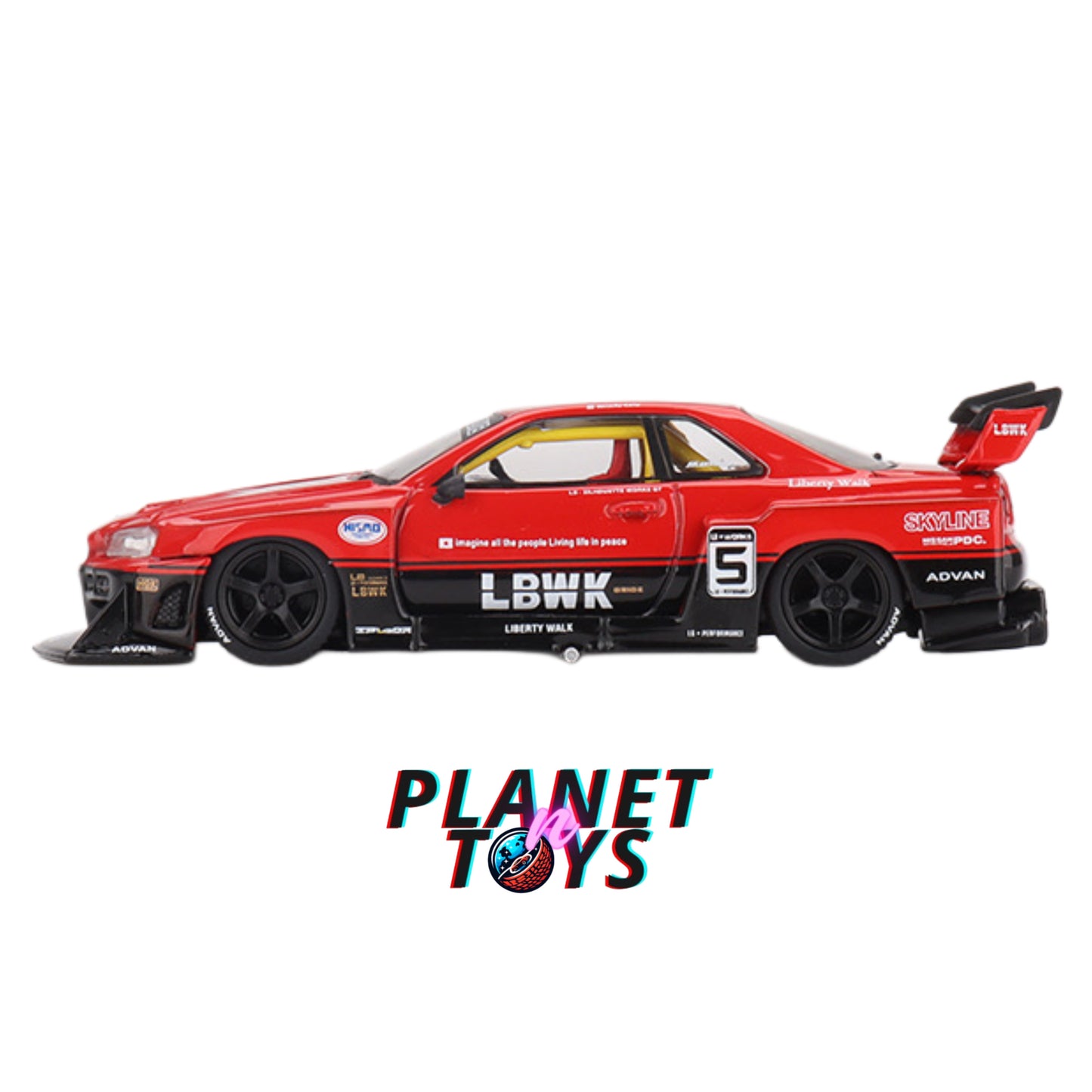 Mini GT 1:64 LBWK Nissan LB-ER34 Super Silhouette Red/Black #843