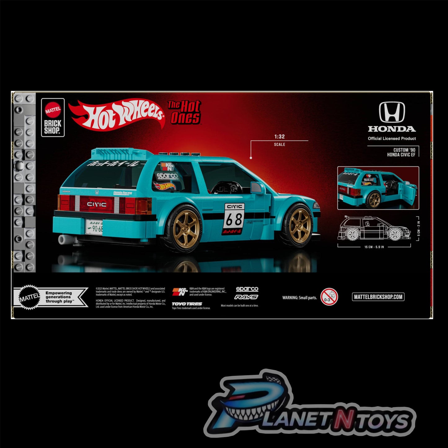 Mattel Brick Shop Hot Wheels Custom ’90 Honda Civic EF Building Set