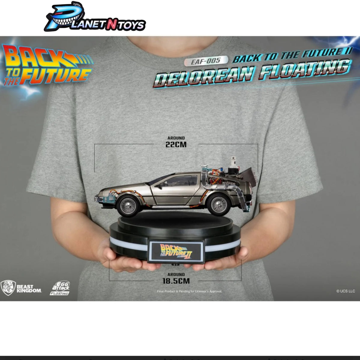 (PRE-ORDER) Back to the Future II Delorean Floating EAF-005 Egg Attack Floating Statue