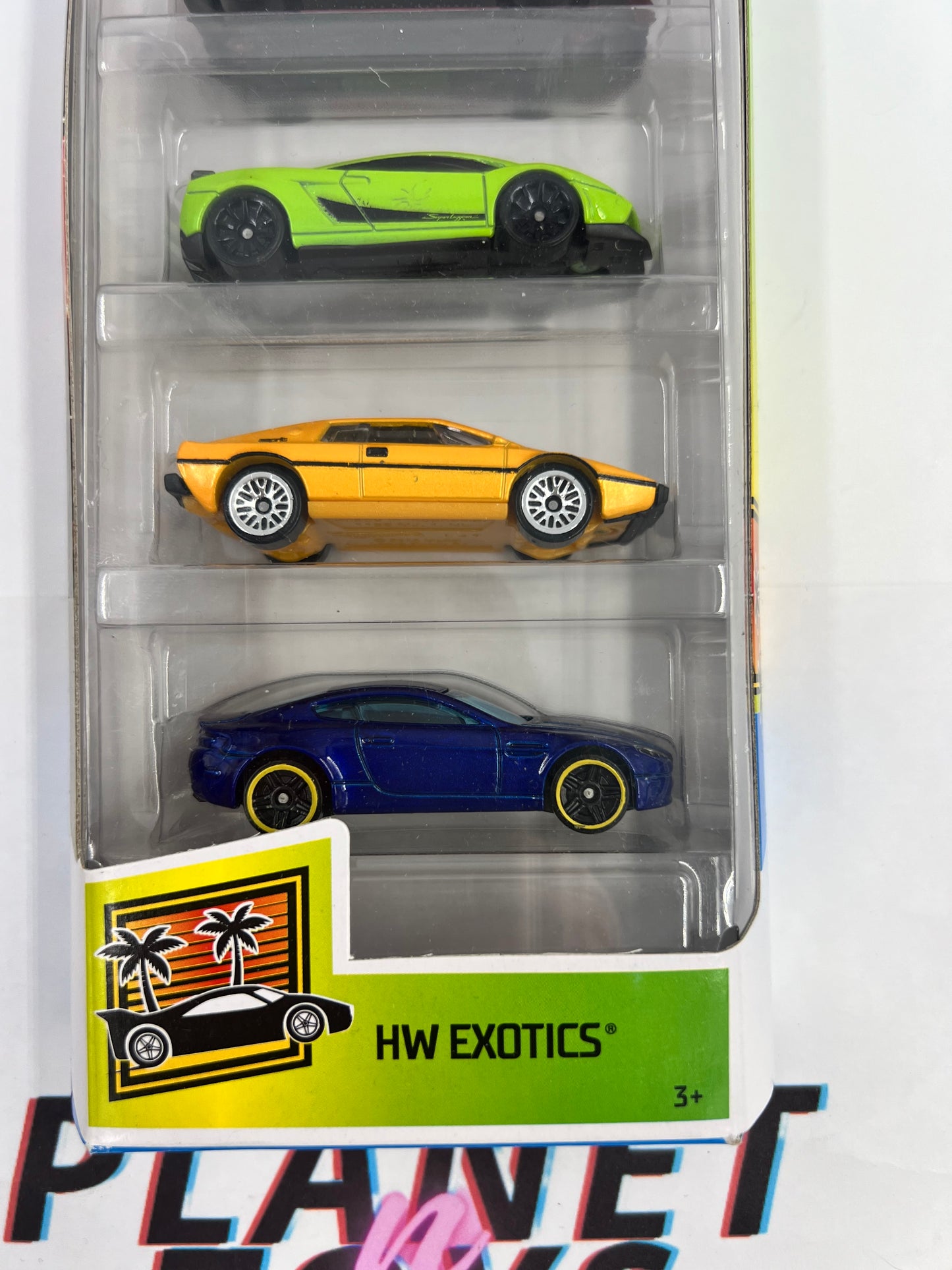 Hot Wheels Exotics 5 Pack Pagani Huayra Roadster / Lamborghini Sesto Elemento / Lamborghini Gallardo / Lotus Spirit / Aston Martin Vantage Diecast Collectible scale 1:64