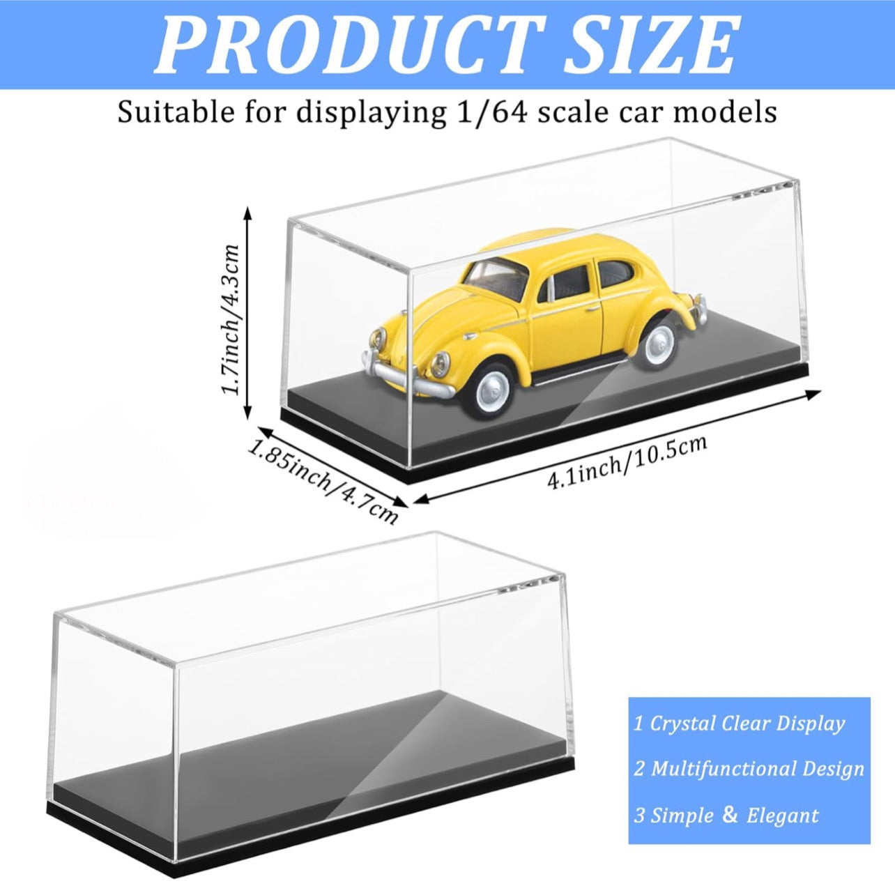 Clear Model Car Case Display Organizer Storage for 1/64