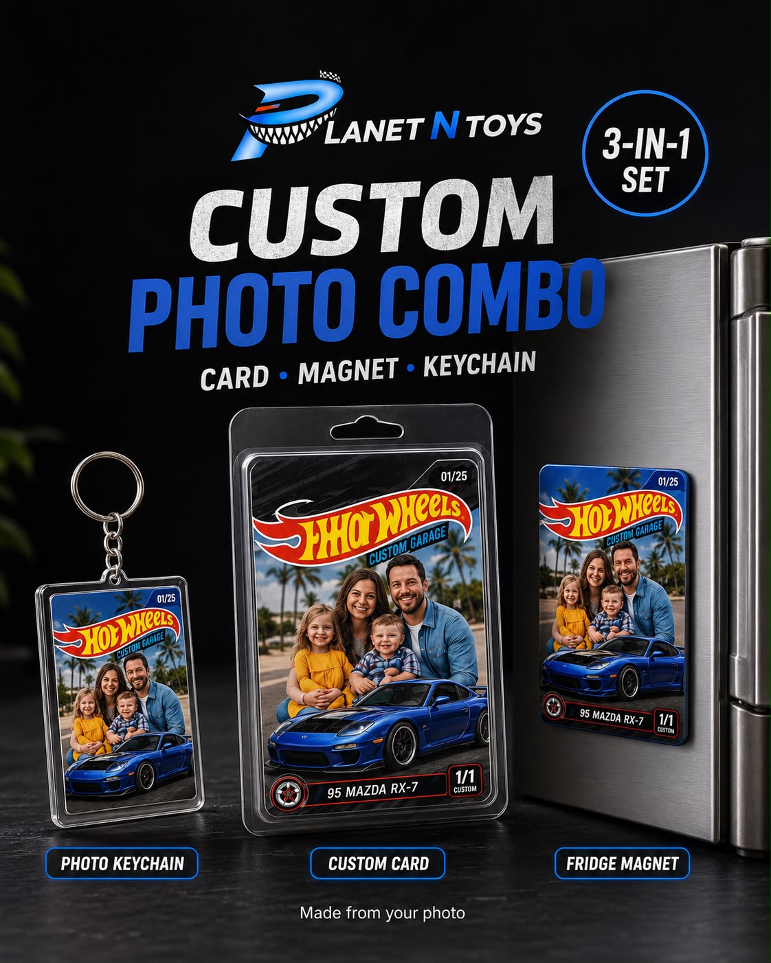 Custom Made Diecast 1:64 + Protector Case Hot wheels for any occasion