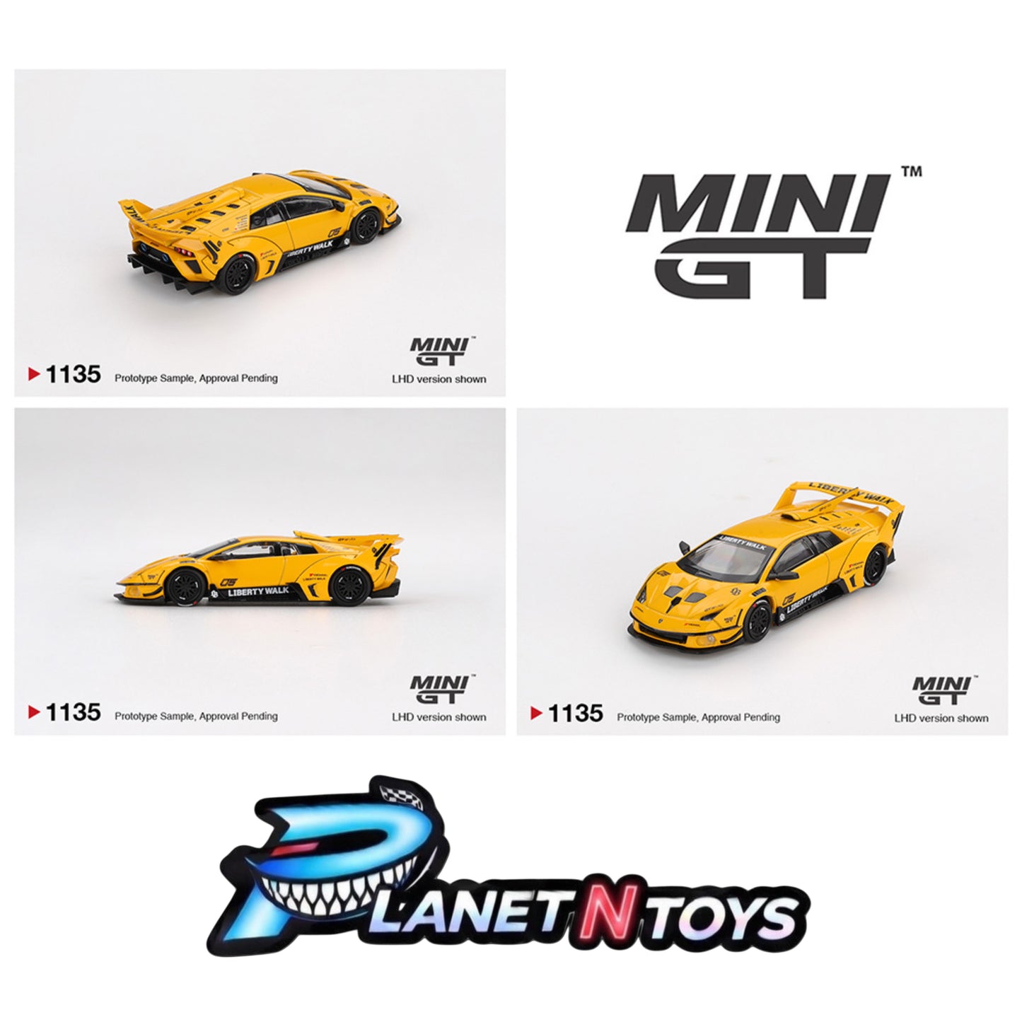 Mini GT 1:64 LB-Silhouette WORKS MURCIELAGO GT Evo – Yellow #1135
