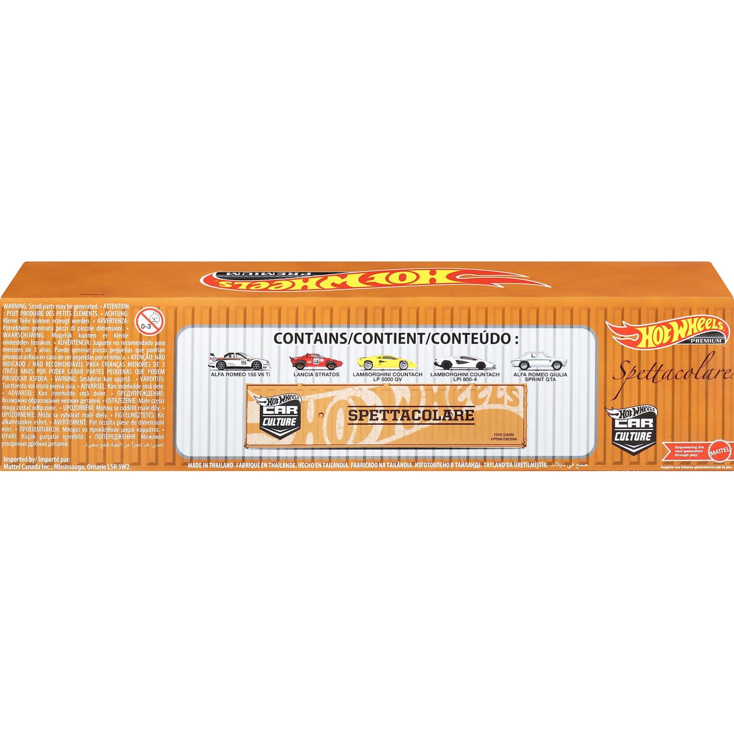 Hot Wheels Premium Spettacolare Design 2, Set of 5 Cars, 1:64 Scale