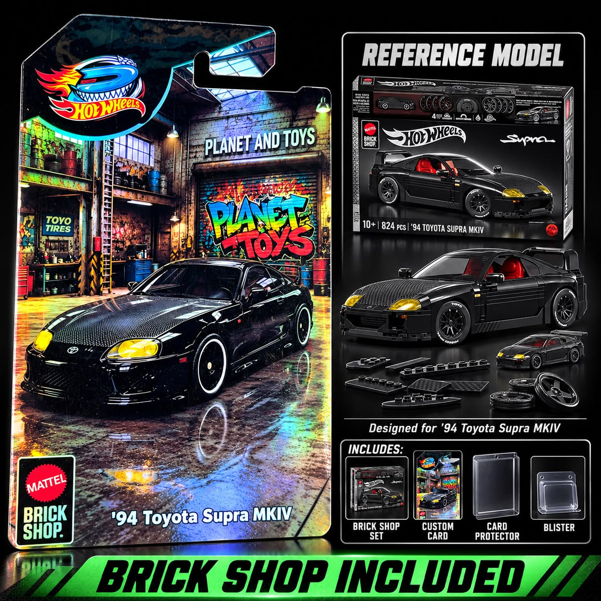 Mattel Brick Shop Hot Wheels ’94 Toyota Supra MKIV Building Set