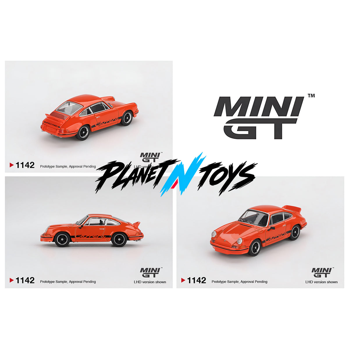 Mini GT 1:64 Porsche 911 Carrera RS 2.7 – Tangerine with Black Livery