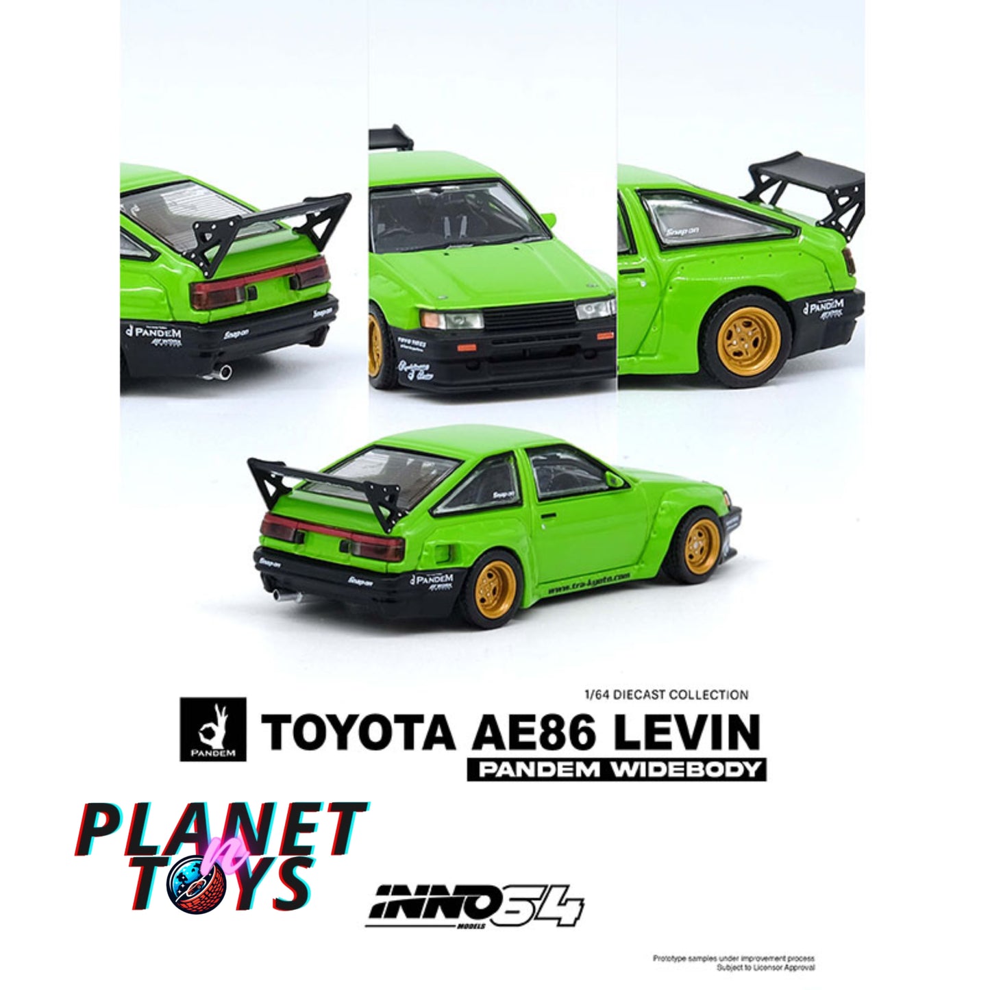 Toyota AE86 Levin Pandem Rocket Bunny Green Inno64 Scale 1/64