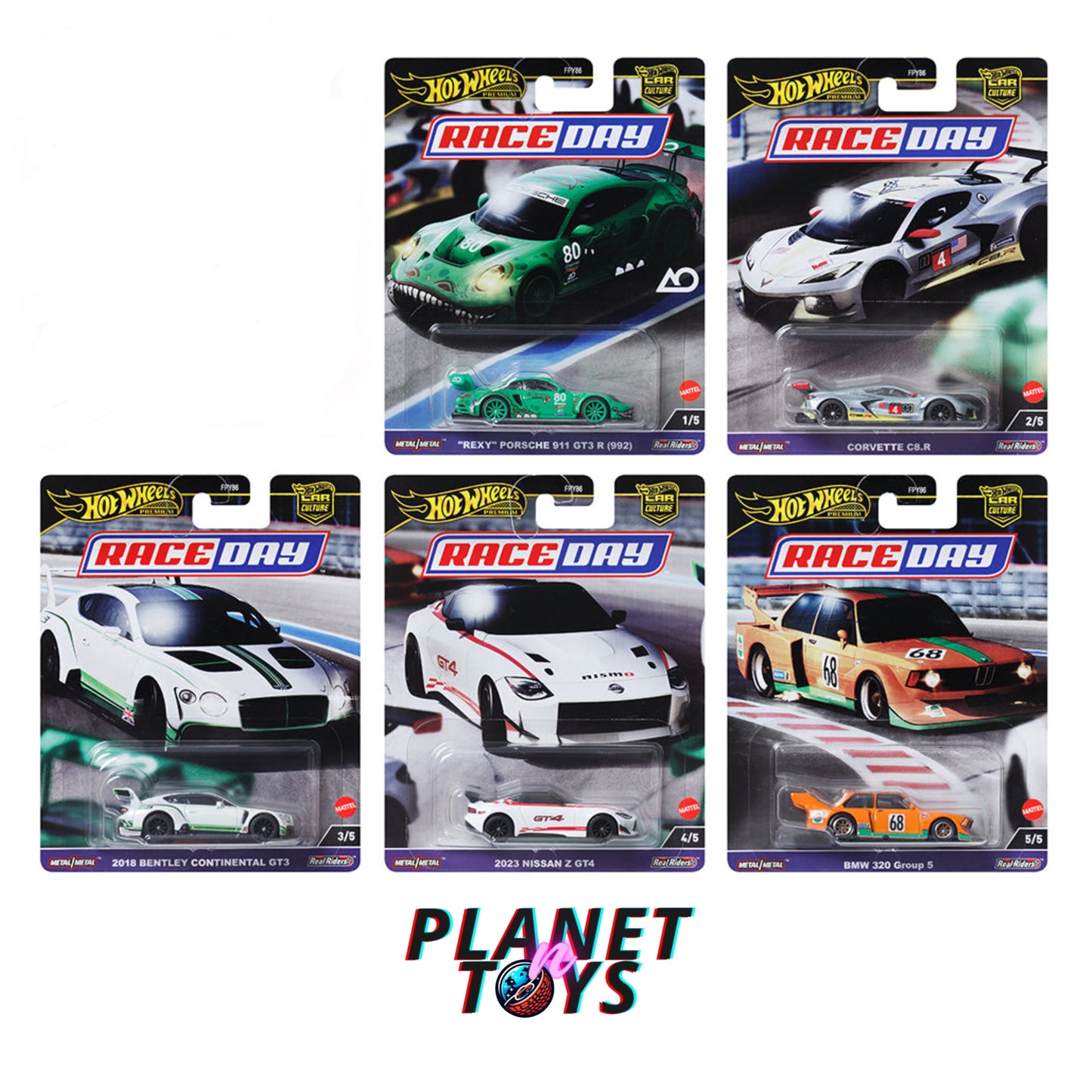 Hot Wheels Premium Race Day 2024 (Porsche, Corvette, Bentley, Nissan, BMW) Set 5/5