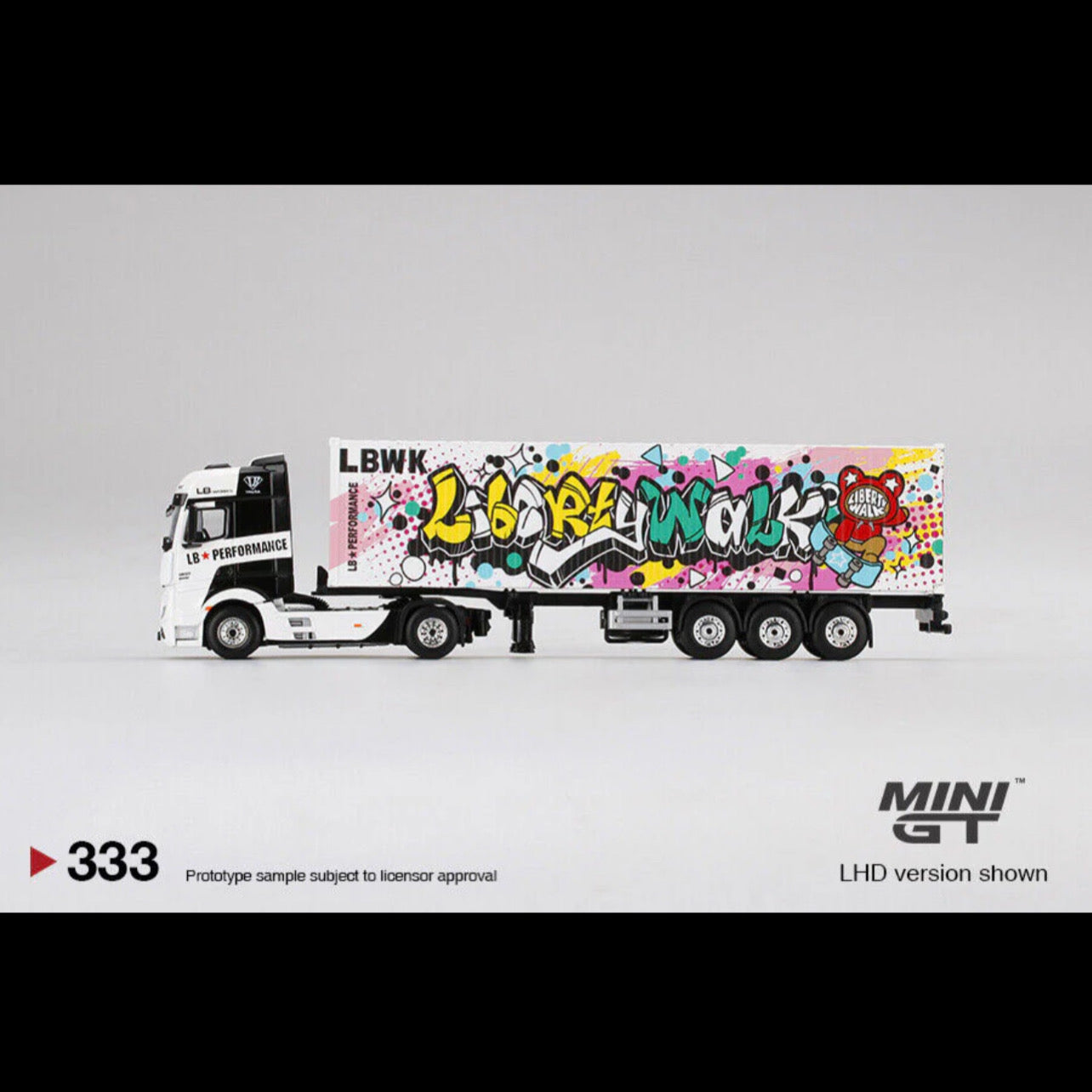 Mini GT 1:64 Mercedes-Benz Actros w/ 40 Ft Container LBWK Kuma Graffiti #333