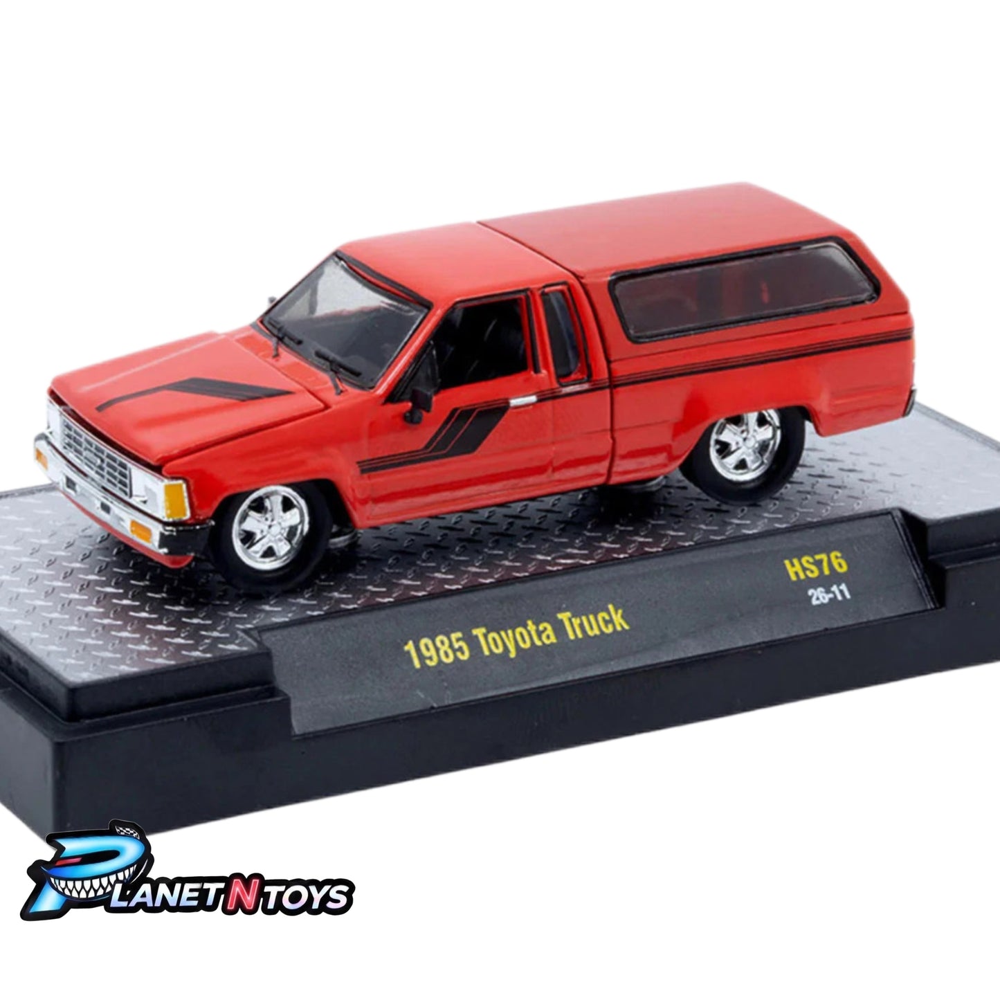 M2 Machines 1:64 1985 Toyota Truck with Camper Shell – Red- Hobby Exclusive