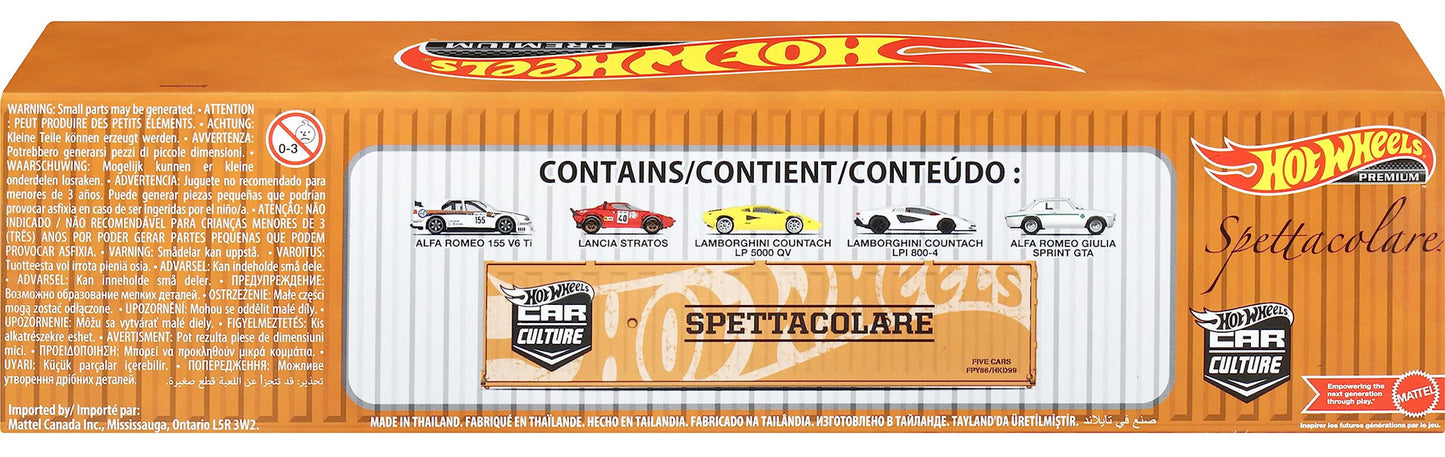 Hot Wheels Premium Spettacolare Design 2, Set of 5 Cars, 1:64 Scale