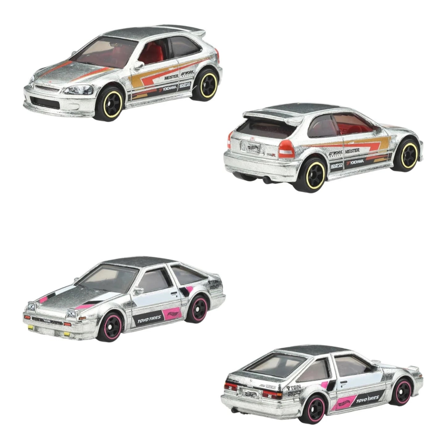 Hot Wheels 2025 Silver Series Zamac 6 Pack (BMW, Toyota, Honda, Mercedes-Benz, Porsche, Ford)