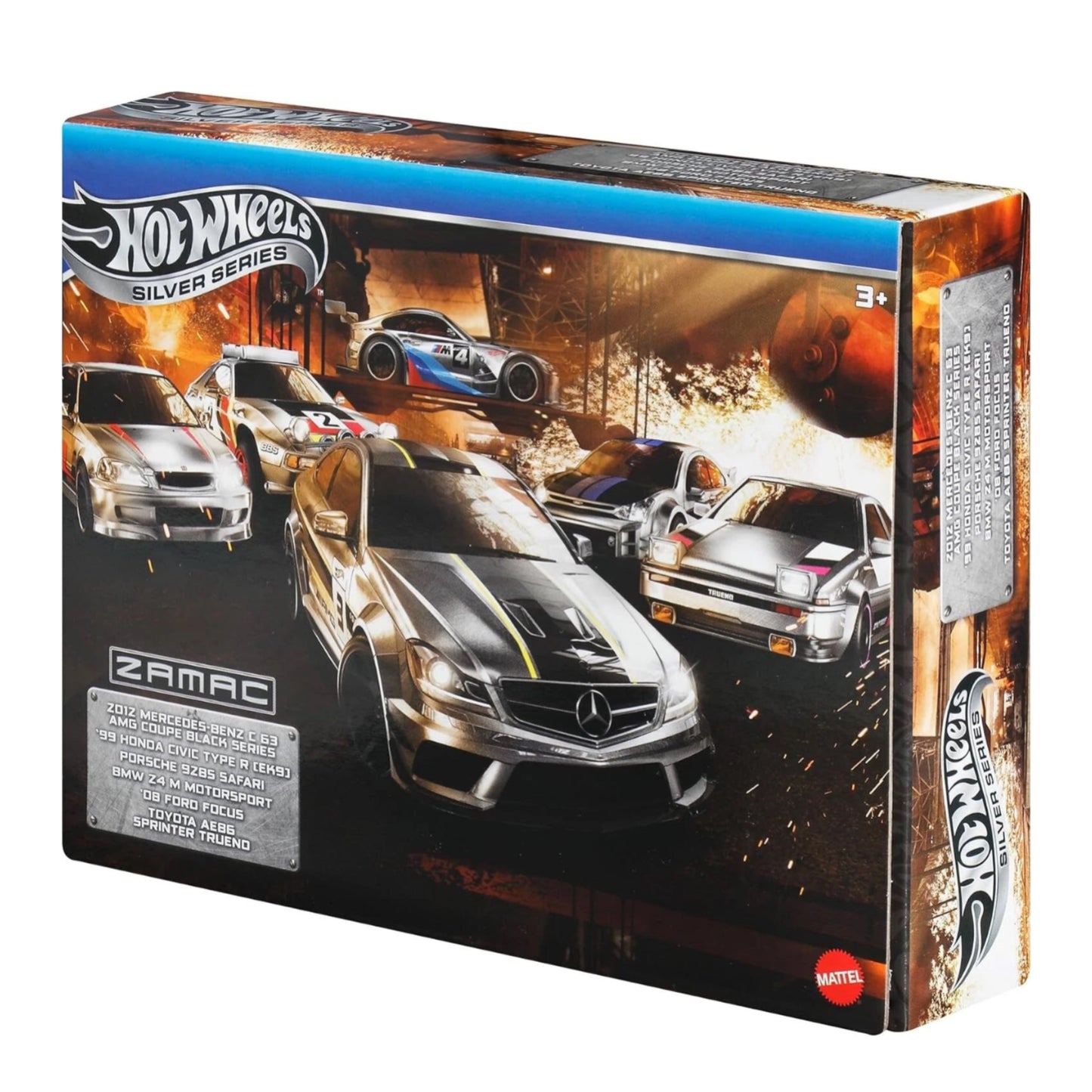Hot Wheels 2025 Silver Series Zamac 6 Pack (BMW, Toyota, Honda, Mercedes-Benz, Porsche, Ford)