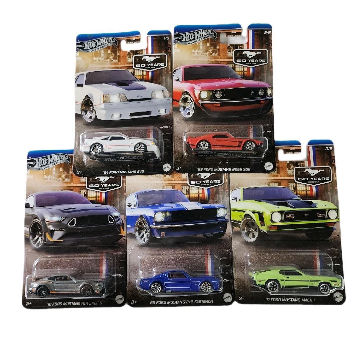 Hot Wheels Silver Series 60 Years Mustang Set 5/5 with Chase
