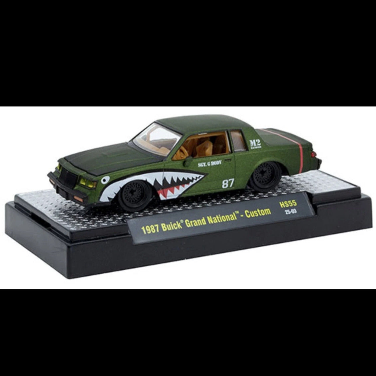 M2 Machines 1:64 1987 Buick Grand National Shark Mouth Primer Green 31500-HS55