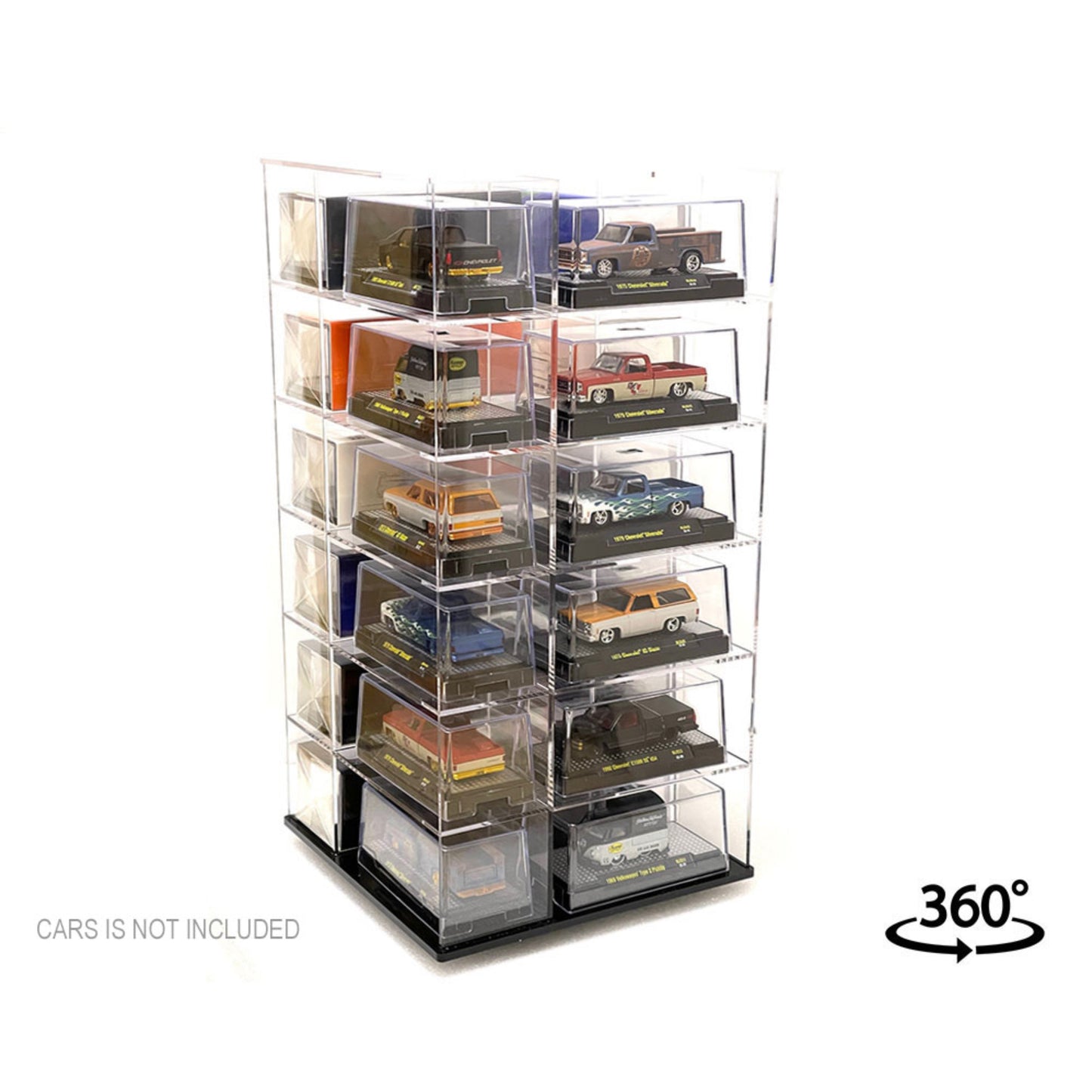 Showcase 1:64 Large 24-Car Display Desk Top Spinner with Cover (8″x 8″x16.25″) – MiJo Exclusives