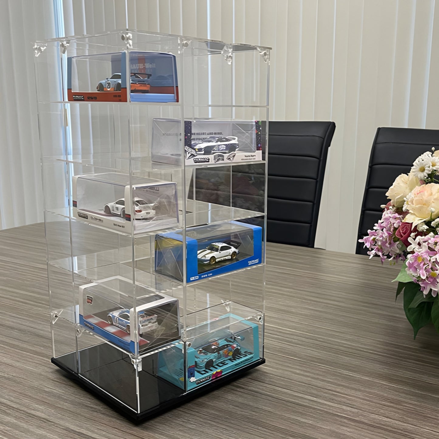 Showcase 1:64 Large 24-Car Display Desk Top Spinner with Cover (8″x 8″x16.25″) – MiJo Exclusives