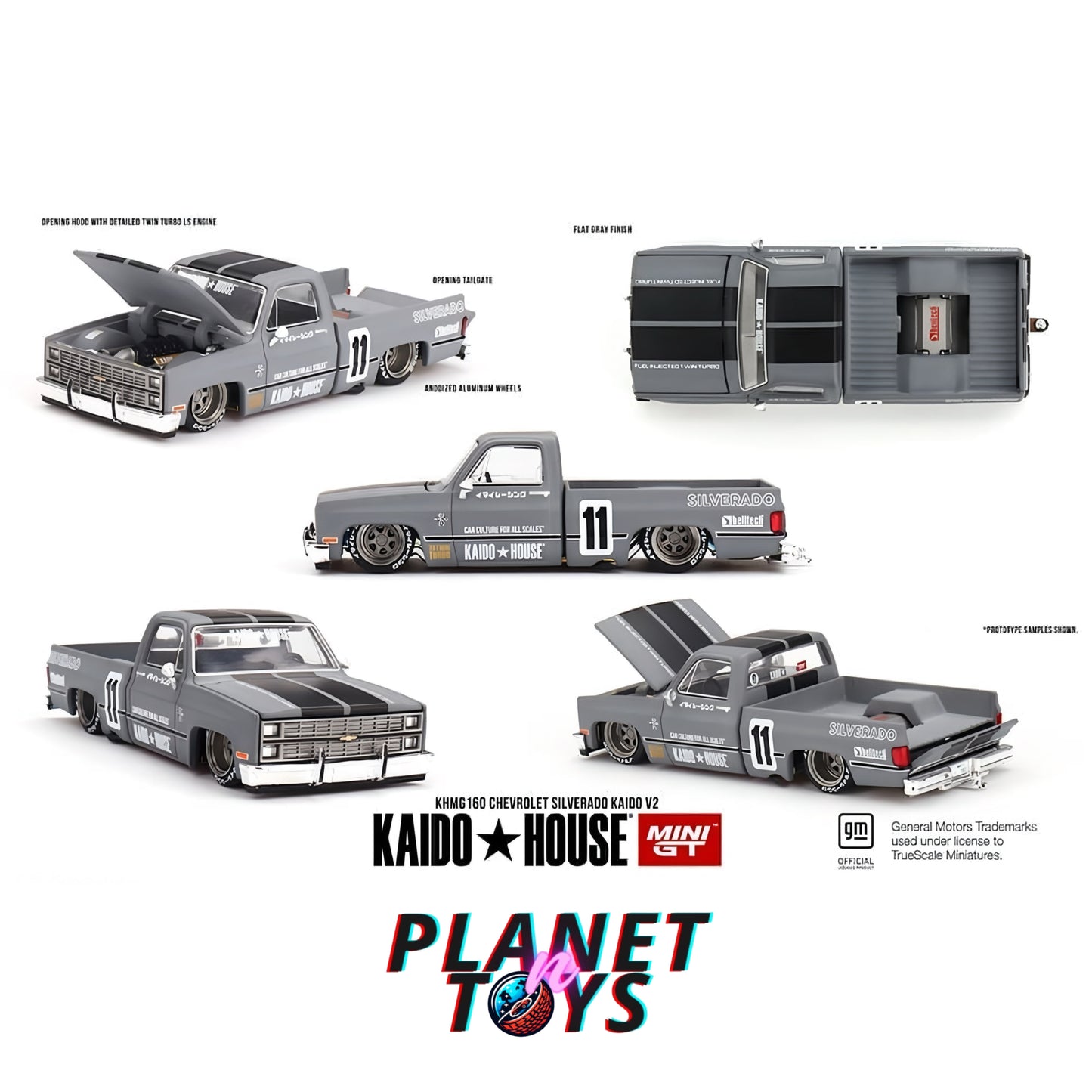 Kaido House x Mini GT 1:64 Chevrolet Silverado Kaido V2 – Grey