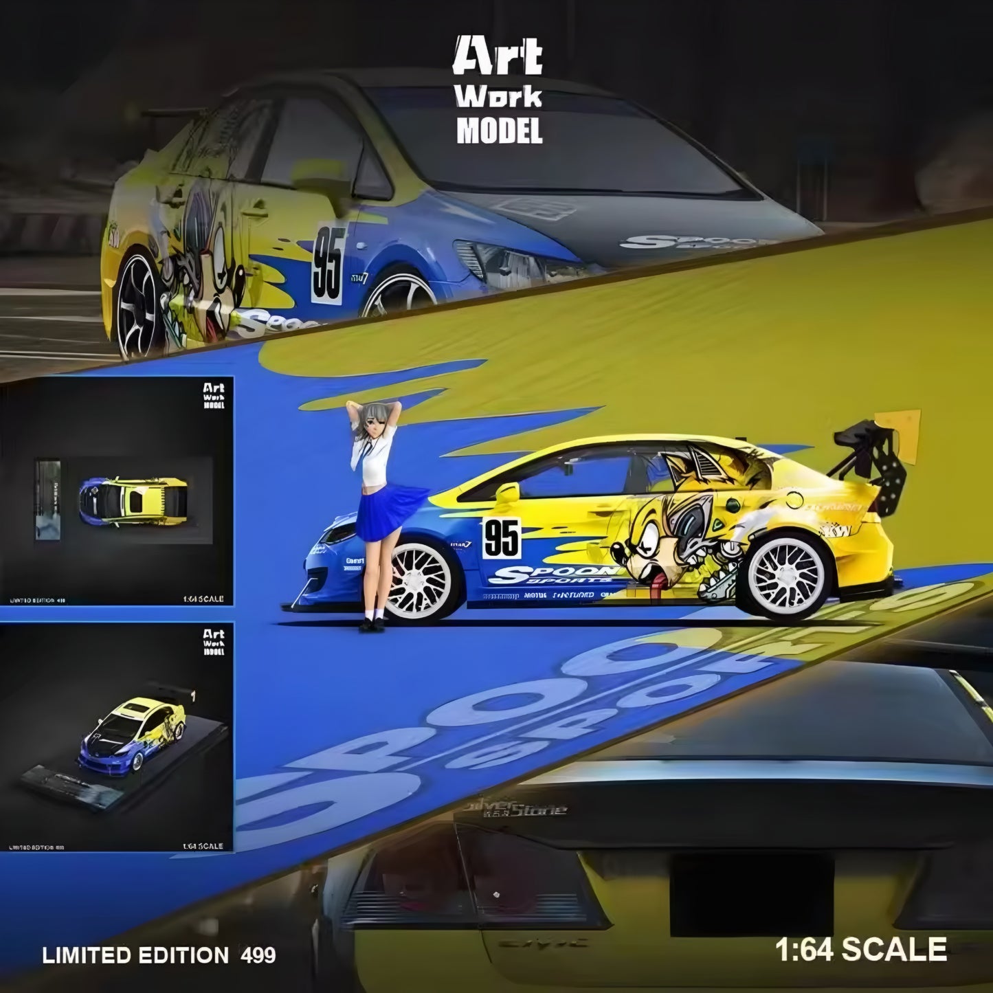 Art Work Model 1:64 Honda Civic Spoon Diecast