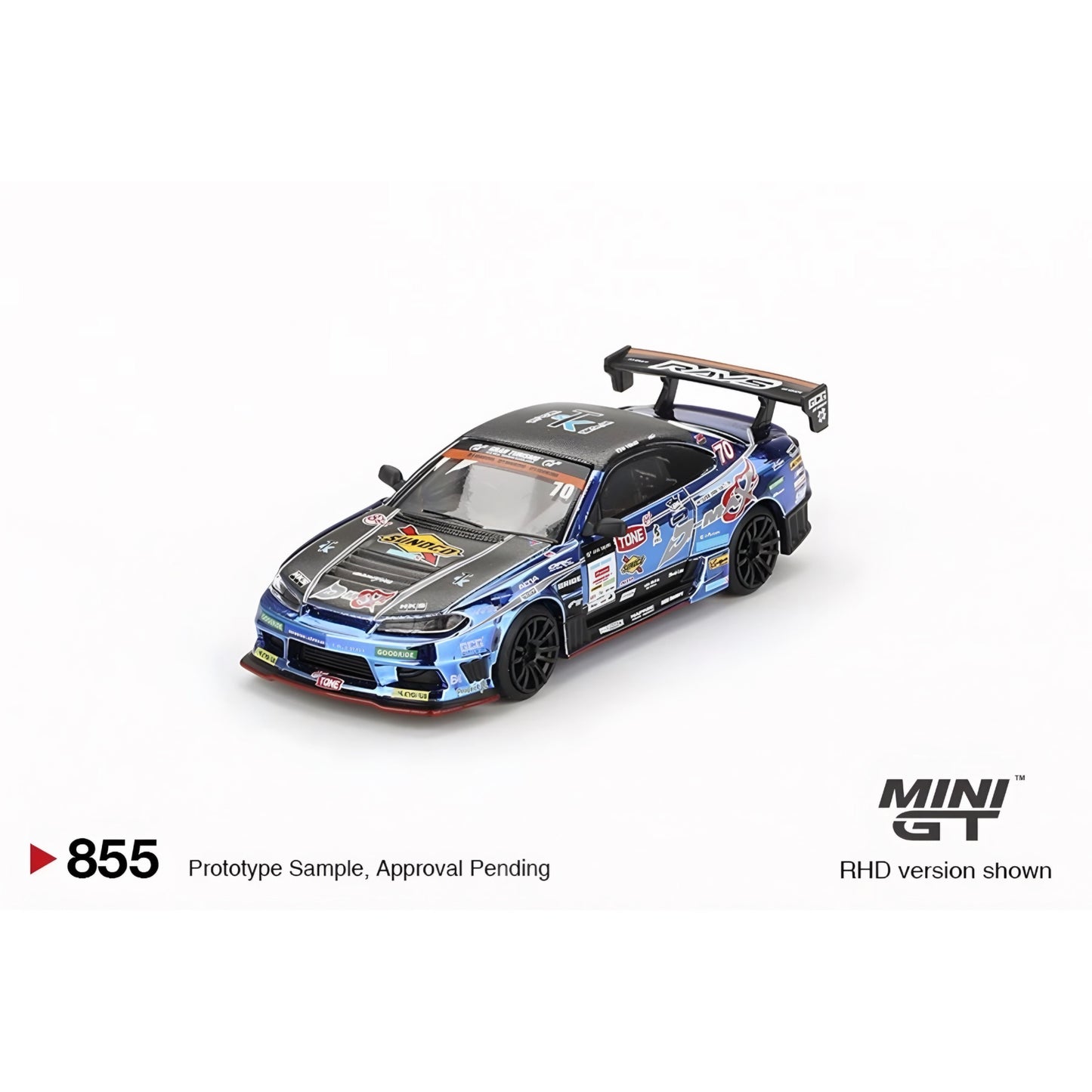 Mini GT 1:64 Nissan Silvia (S15) D-MAX #70 D-MAX Racing 2023 D1 Grand Prix #855