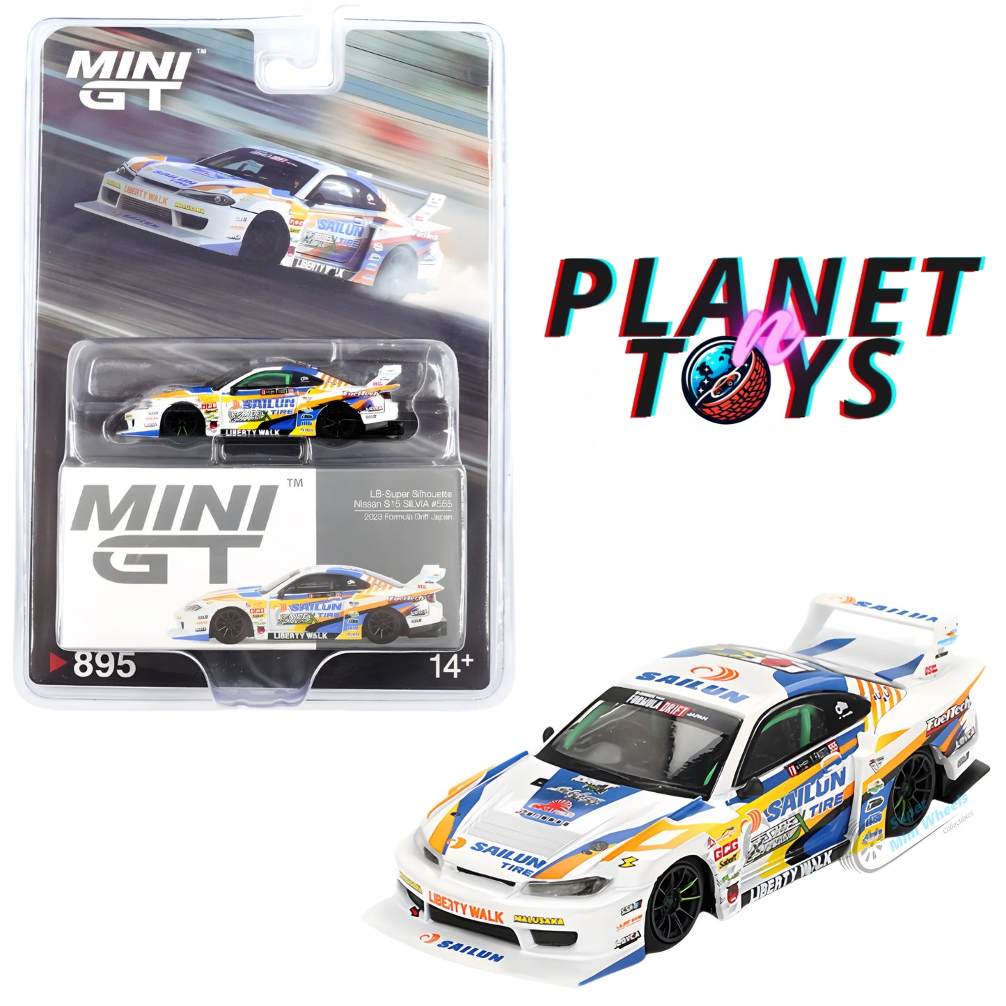 Mini GT 1:64 Nissan LB-Super Silhouette S15 SILVIA #555 2023 Formula Drift #895