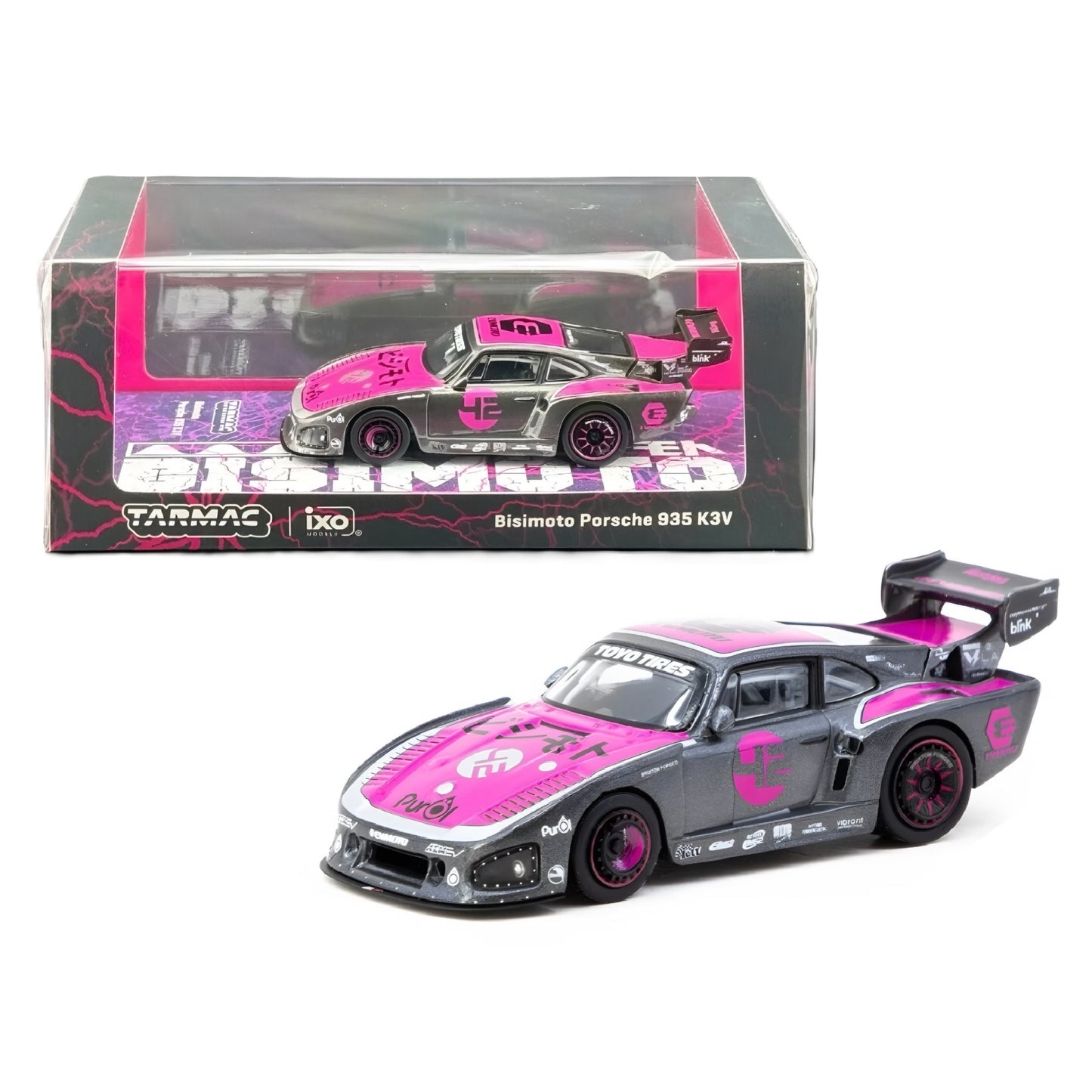 Tarmac Works x IXO 1:64 Bisimoto Porsche 935 K3V with Trading Cards