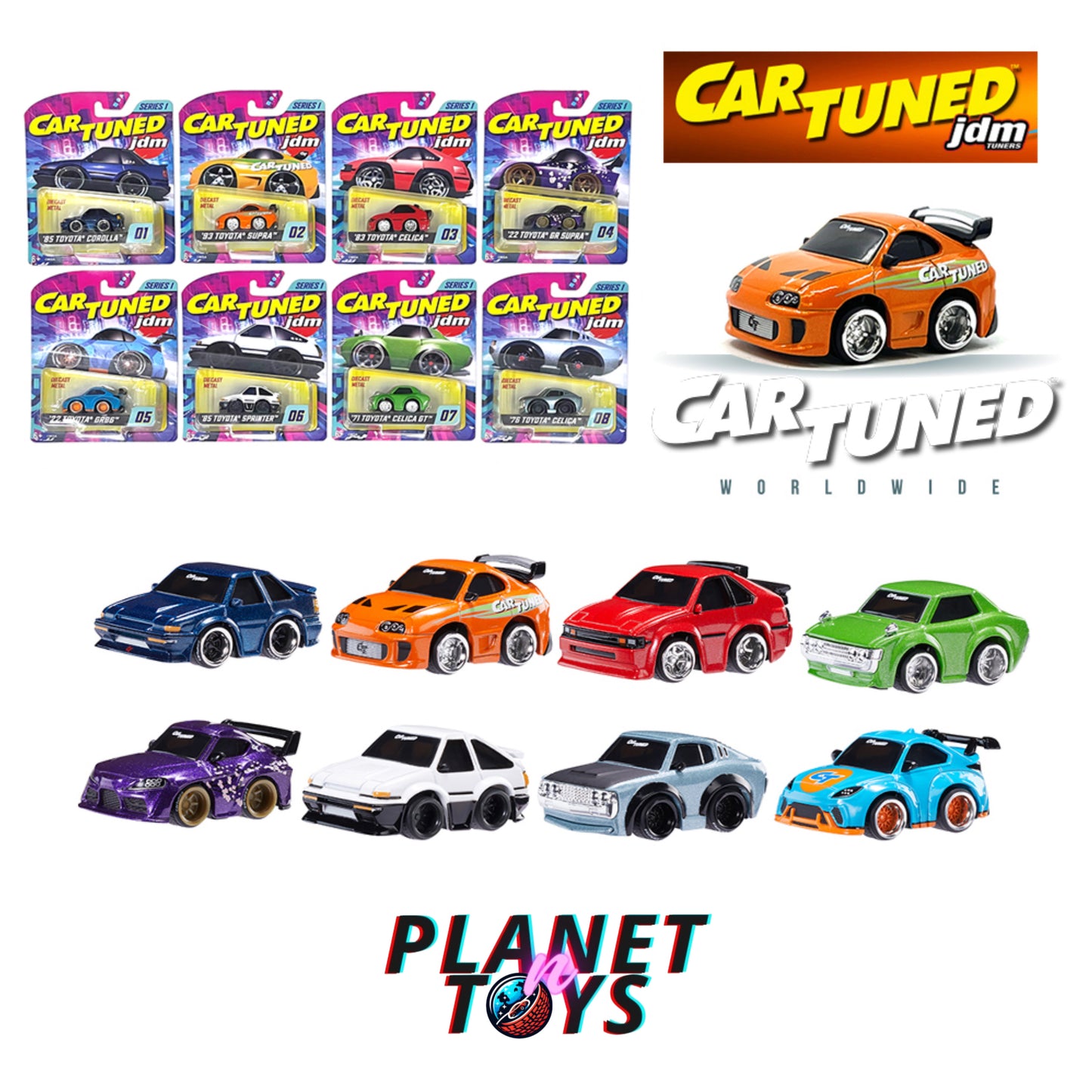 CarTuned 1:64 JDM Series 1 - 8pcs Set Assortment