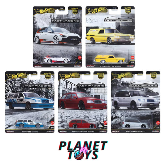 Hot Wheels Premium 2025 Car Culture J Case Fast Wagons 5/5 Cars Set