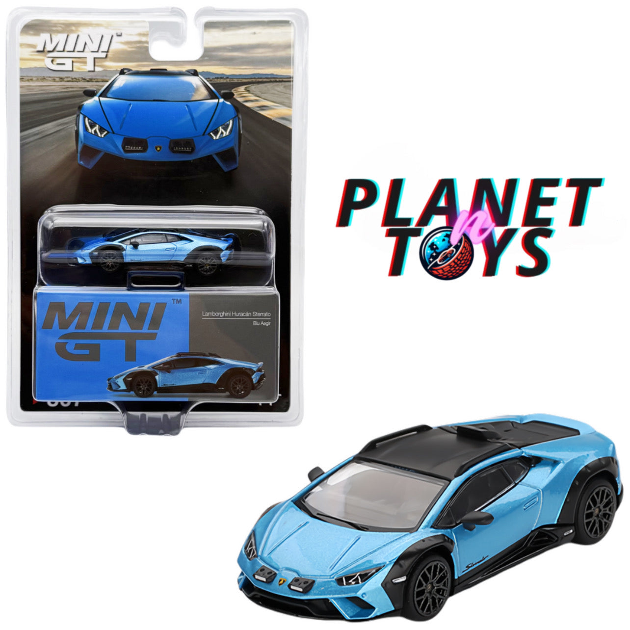Mini GT 1:64 Lamborghini Huracán Sterrato Blue Aegir #807