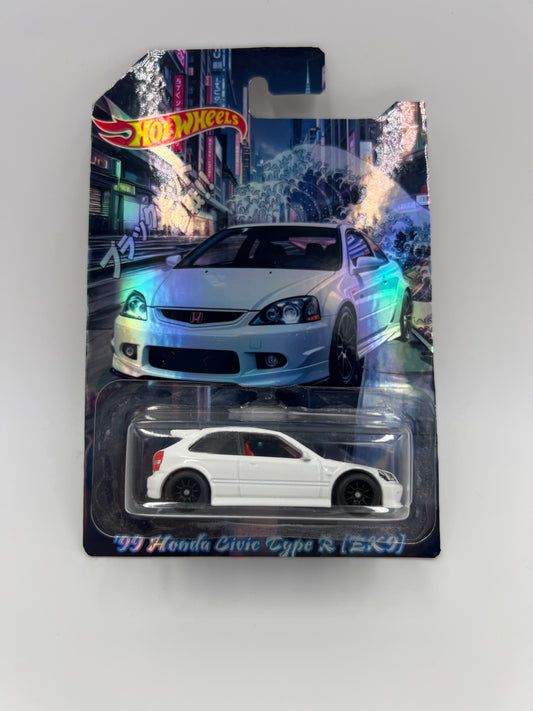 Custom Made Hotwheels ‘99 Honda Civic Type R [EK9] with Rubber Wheels