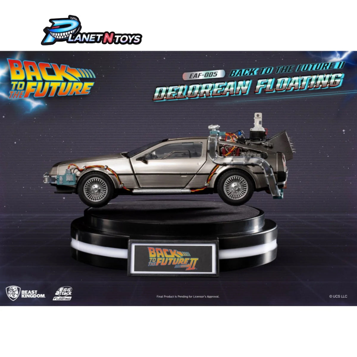 (PRE-ORDER) Back to the Future II Delorean Floating EAF-005 Egg Attack Floating Statue