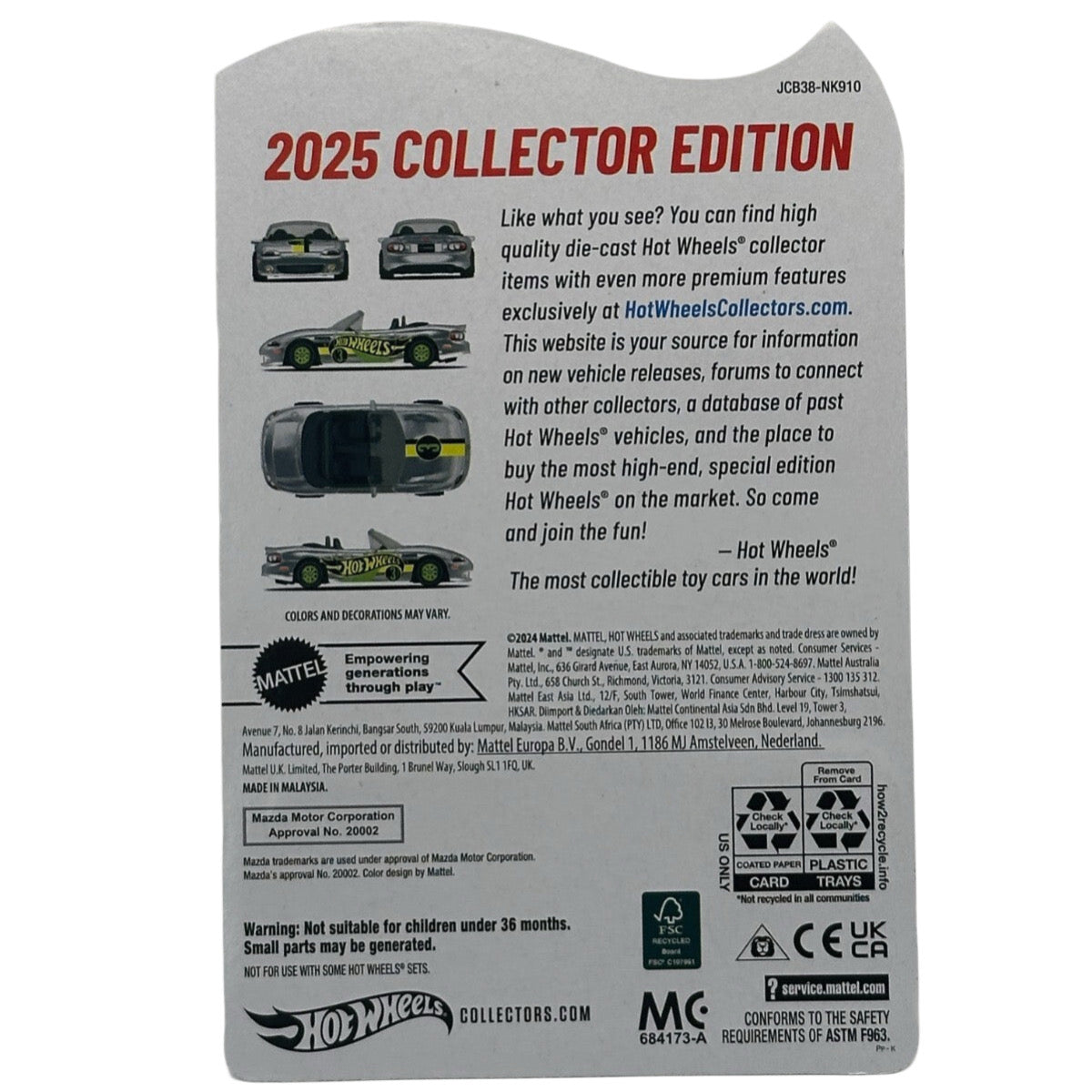 Hot Wheels Collectors Edition 2025 Zamac 2004 Mazda Mazdaspeed Miata