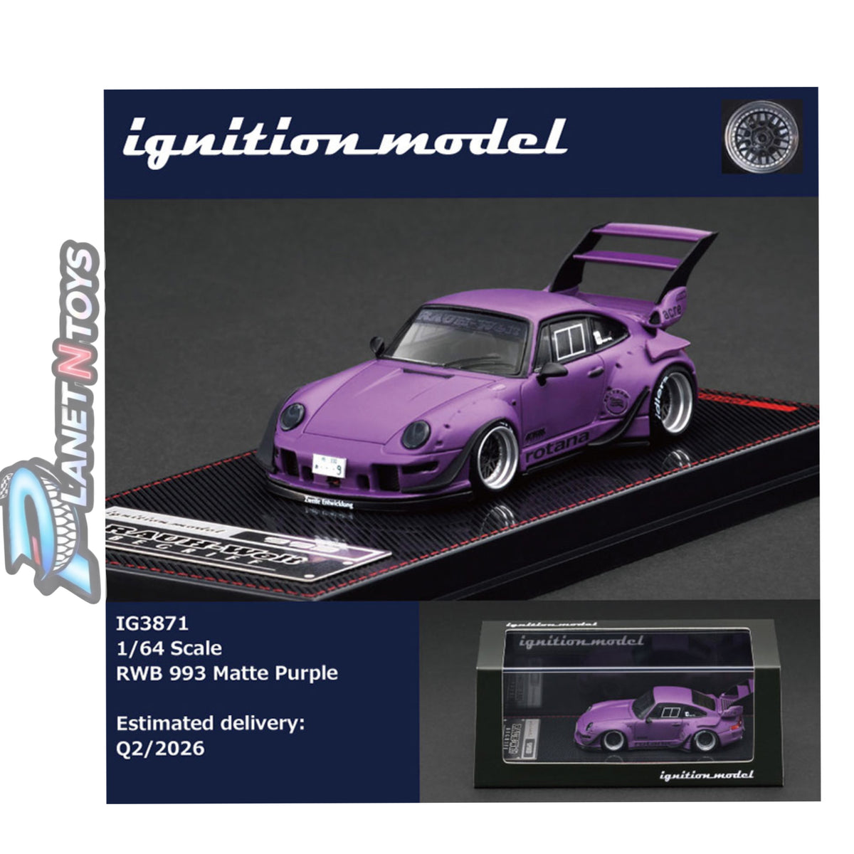 Ignition Model 1:64 Rauh-Welt Begriff RWB 993 – Matte Purple
