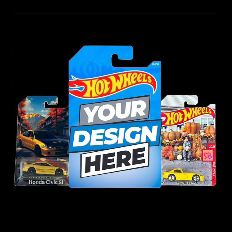 Diecast Card Style - Magnet for Fridge Make your own Design and Pre-Made options Trimmed to shape