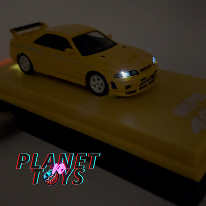 Kyosho 1:64 Nissan Nismo 400 R with MOTN LED Base Compatible – Yellow
