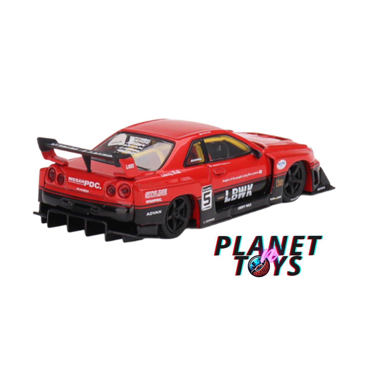 Mini GT 1:64 LBWK Nissan LB-ER34 Super Silhouette Red/Black #843