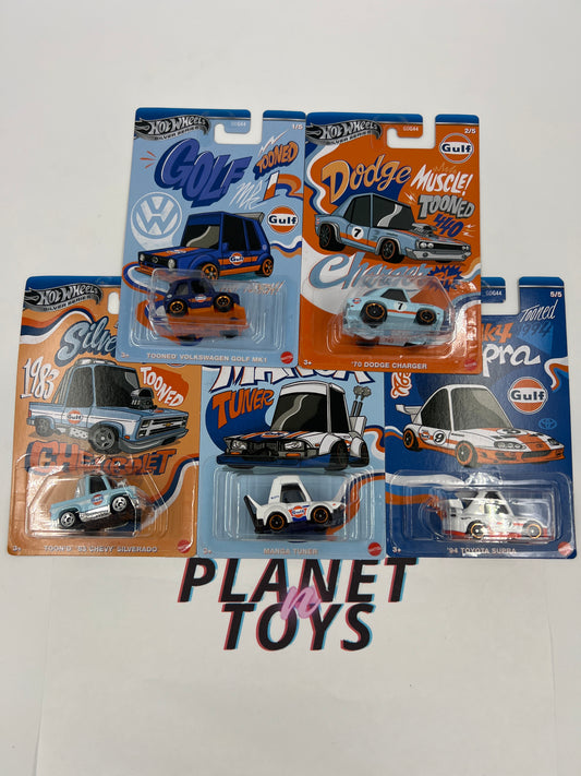Hot Wheels Gulf Tooned Silver Series 2025 Set Diecast Collectible Car scale 1:64