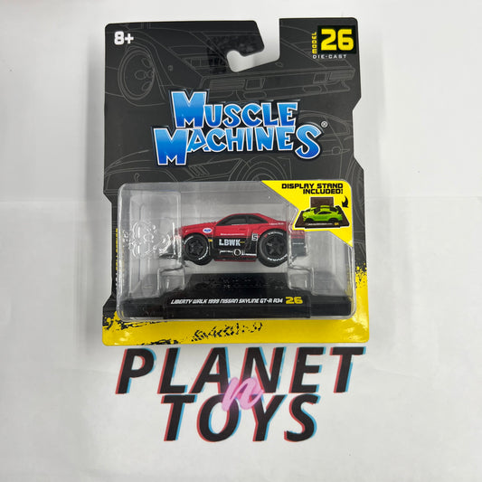 Maisto 1:64 Muscle Machines - Liberty Walk 1999 Nissan GT-R R34- Red #26
