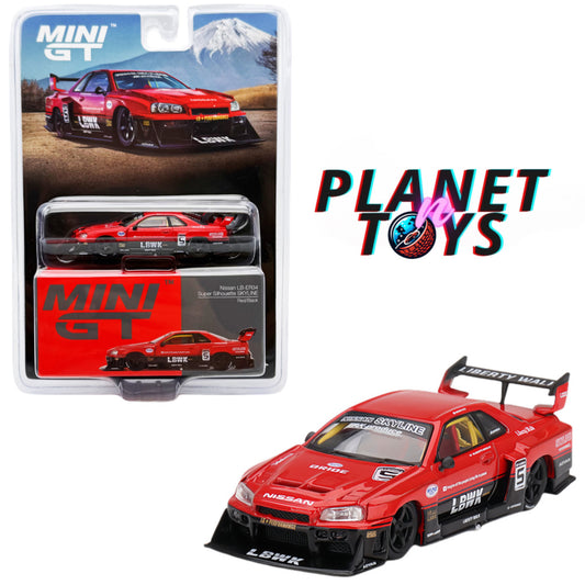 Mini GT 1:64 LBWK Nissan LB-ER34 Super Silhouette Red/Black #843