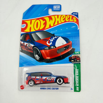 Hot Wheels Honda Mainline Diecast Cars (Assorted 1:64 Civic, Prelude, CR-X)