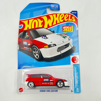 Hot Wheels Honda Mainline Diecast Cars (Assorted 1:64 Civic, Prelude, CR-X)