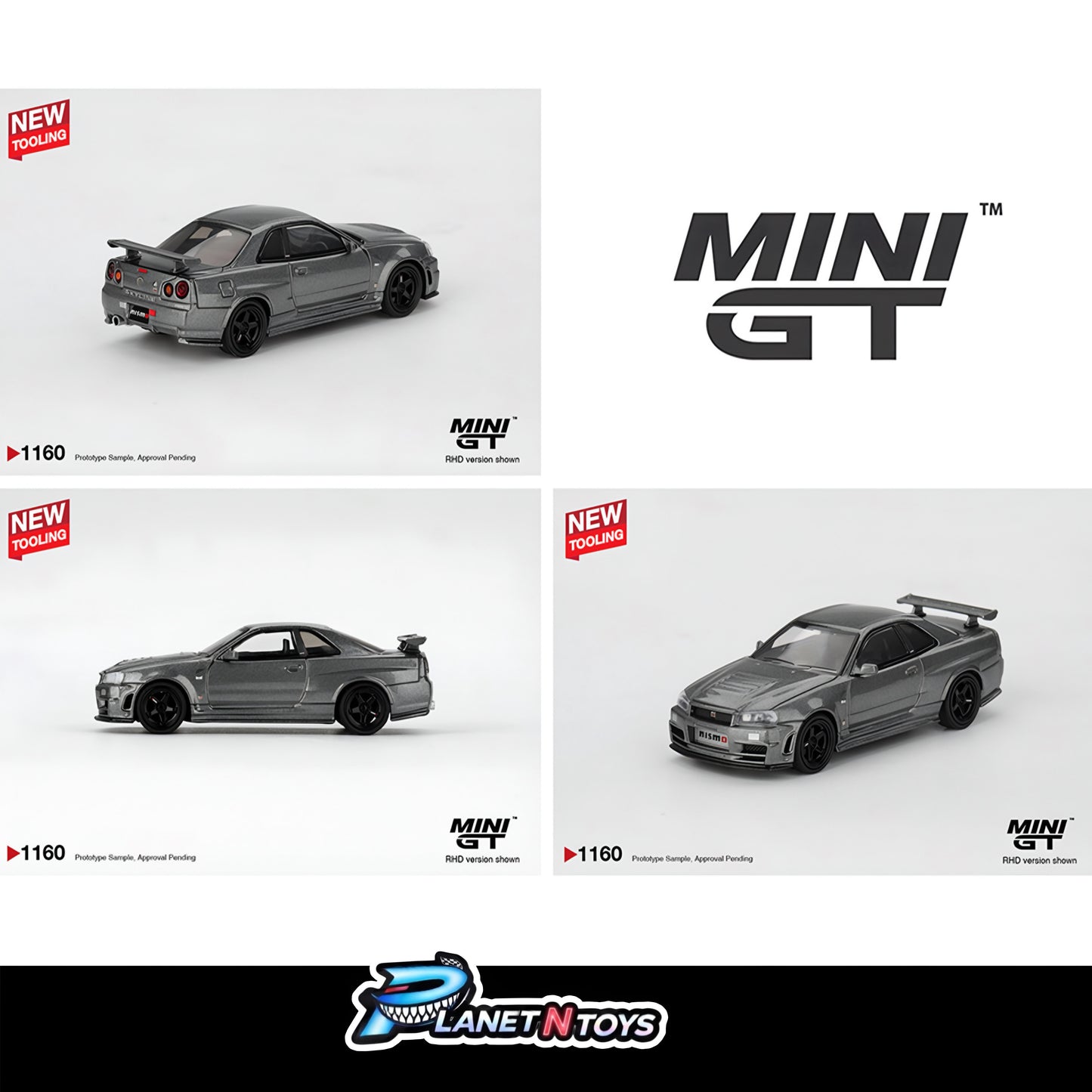 Mini GT 1:64 Nissan Skyline GT-R Dark Metal Gray (NISMO BNR34 CRS Version)