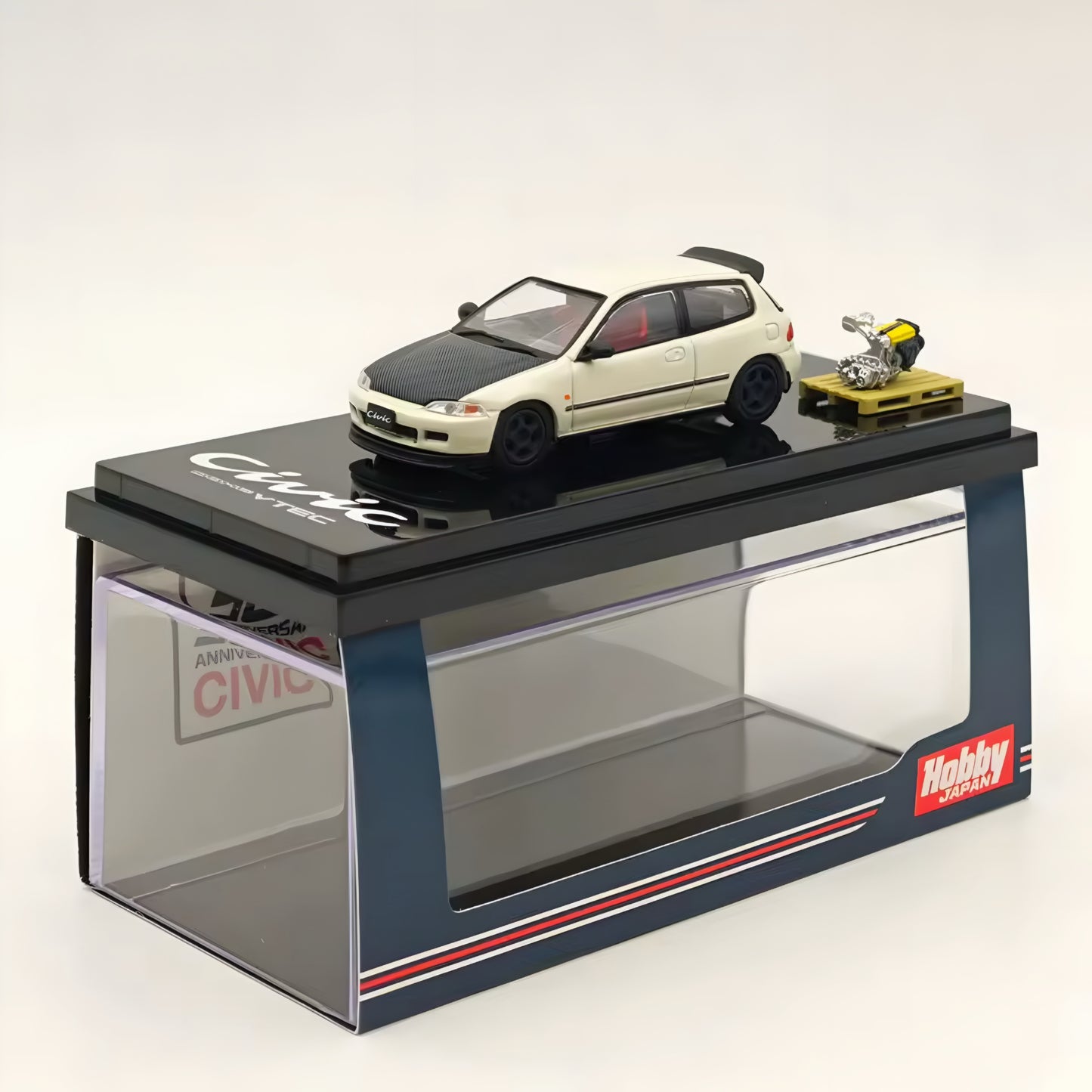 Hobby Japan 50th Anniversary Honda Civic EG6 Diecast 1:64 with Engine Display Model