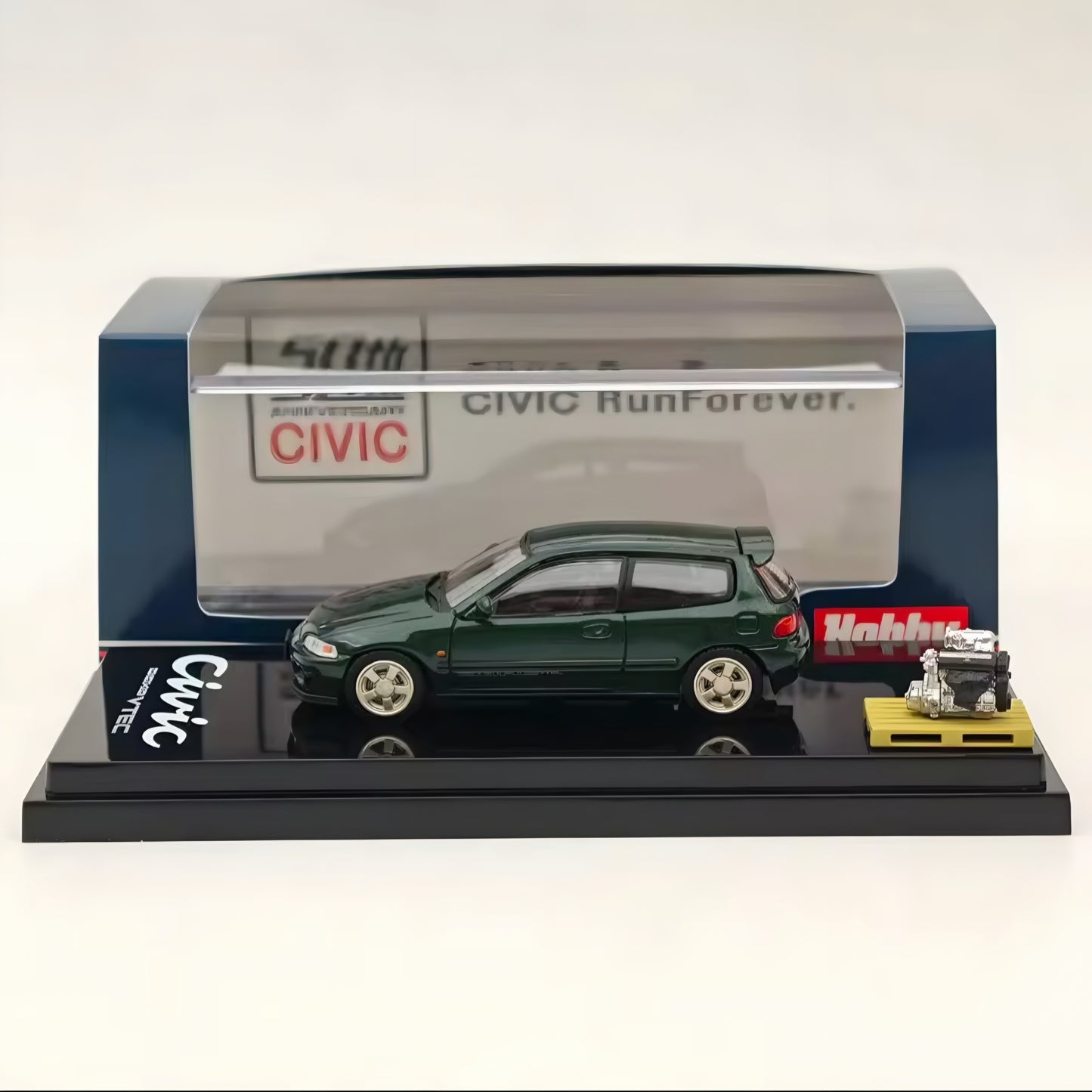 Hobby Japan 50th Anniversary Honda Civic EG6 Diecast 1:64 with Engine Display Model