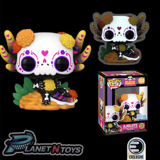 Dia De Los Muertos Ajolote Glow-in-the-Dark Funko Pop! Vinyl Figure #104 -EE Limited Edition