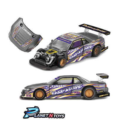 Kaido House x Mini GT Nissan Silvia S13-R Kaido Drift V1 Greddy – Gunmetal Gray #235