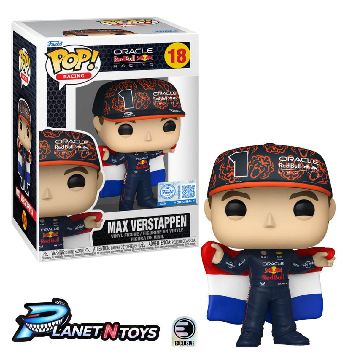 Formula 1 Red Bull Max Verstappen with Flag Funko Pop! Vinyl Figure #18 - Entertainment Earth
