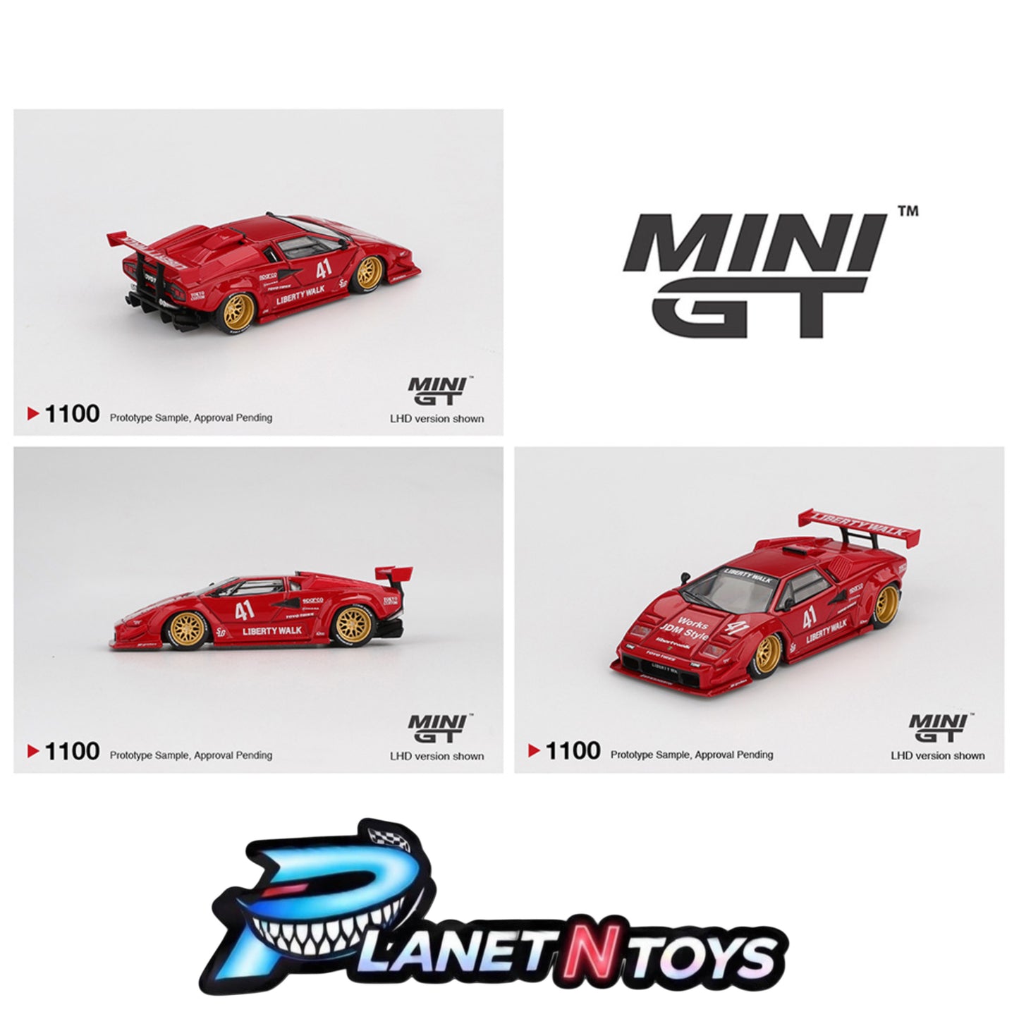 Mini GT 1:64 Lamborghini Countach LB-WORKS – Red #1100